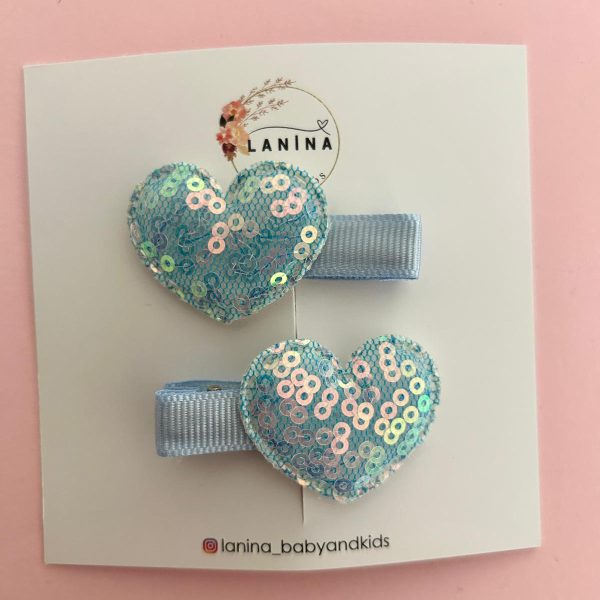 2'Li Kalp Klips Mavi