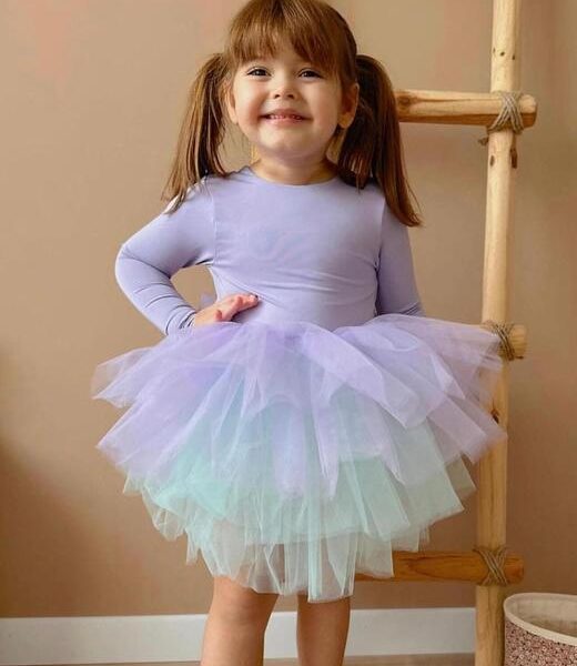 Tutu Balerin Elbise Uzun Mor