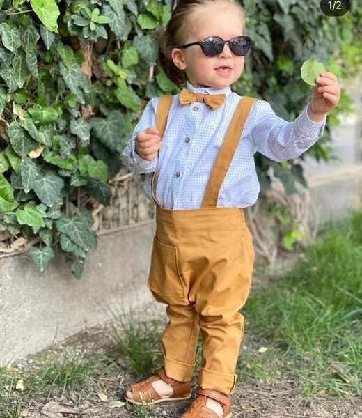 Hardal Kareli Gömlek Uzun Salopet