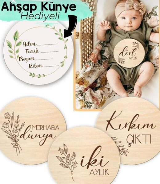 Ahşap Anı Kartı Türkçe Yaprak