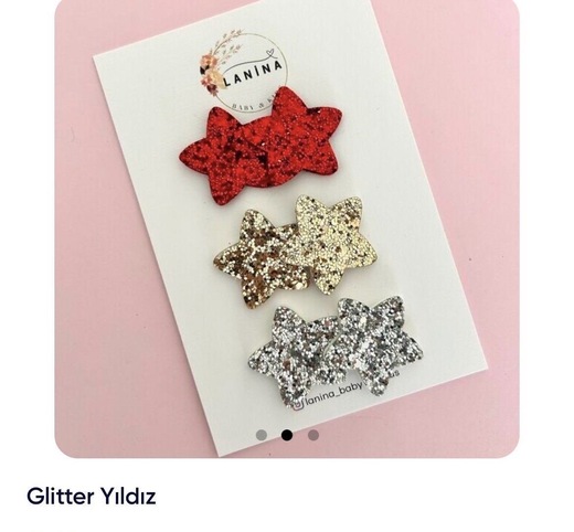 Glitter Yıldız Silver Toka -Adet-