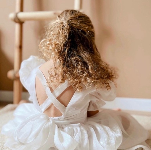 Beyaz Janjan Çapraz Elbise