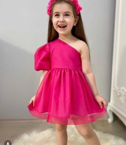 Fuşya Tek Omuz Elbise