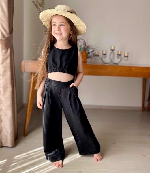 Siyah Crop 2'Li Takım