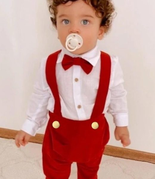 Salopet Kırmızı Uzun Kollu Gömlek