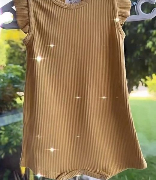 Hardal Fitilli Fırfırlı Tulum