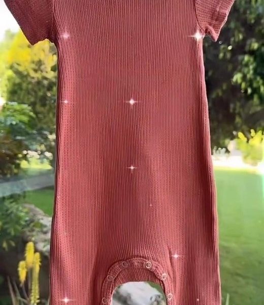 Jakarlı Kiremit Kısa Kol Şort Tulum