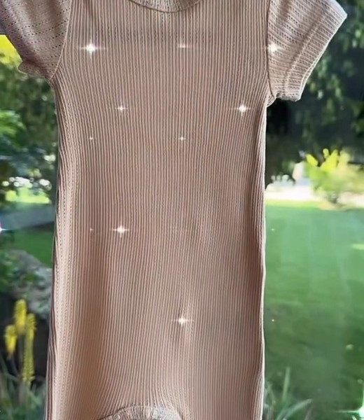 Jakarlı Bej Kısa Kol Şort Tulum