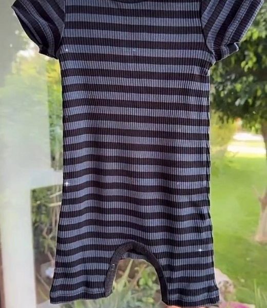 Lacivert Siyah Kısa Kol Şort Tulum